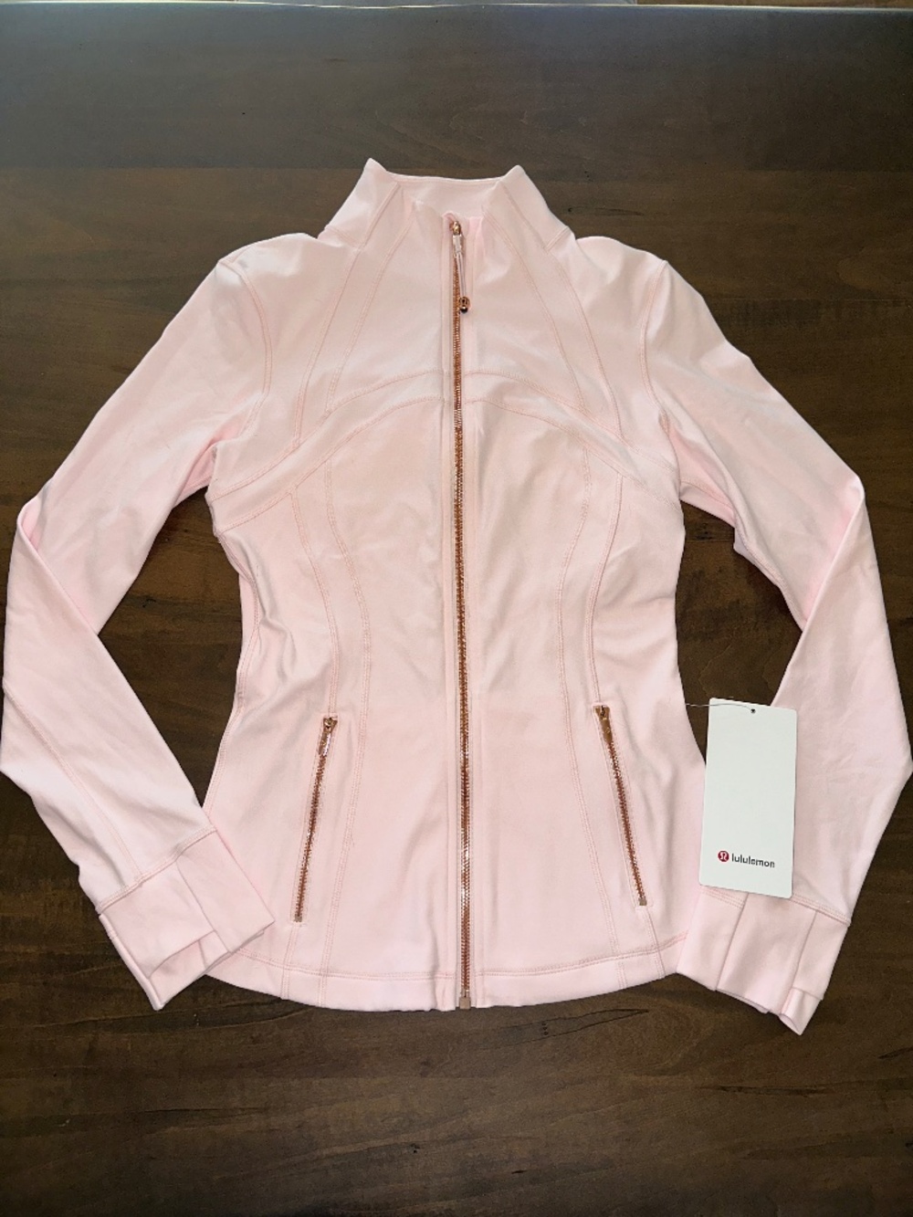 Lululemon Define Jacket Nulu Pink Pearl Rose Gold Size 6 LW3KYXS Full Zip